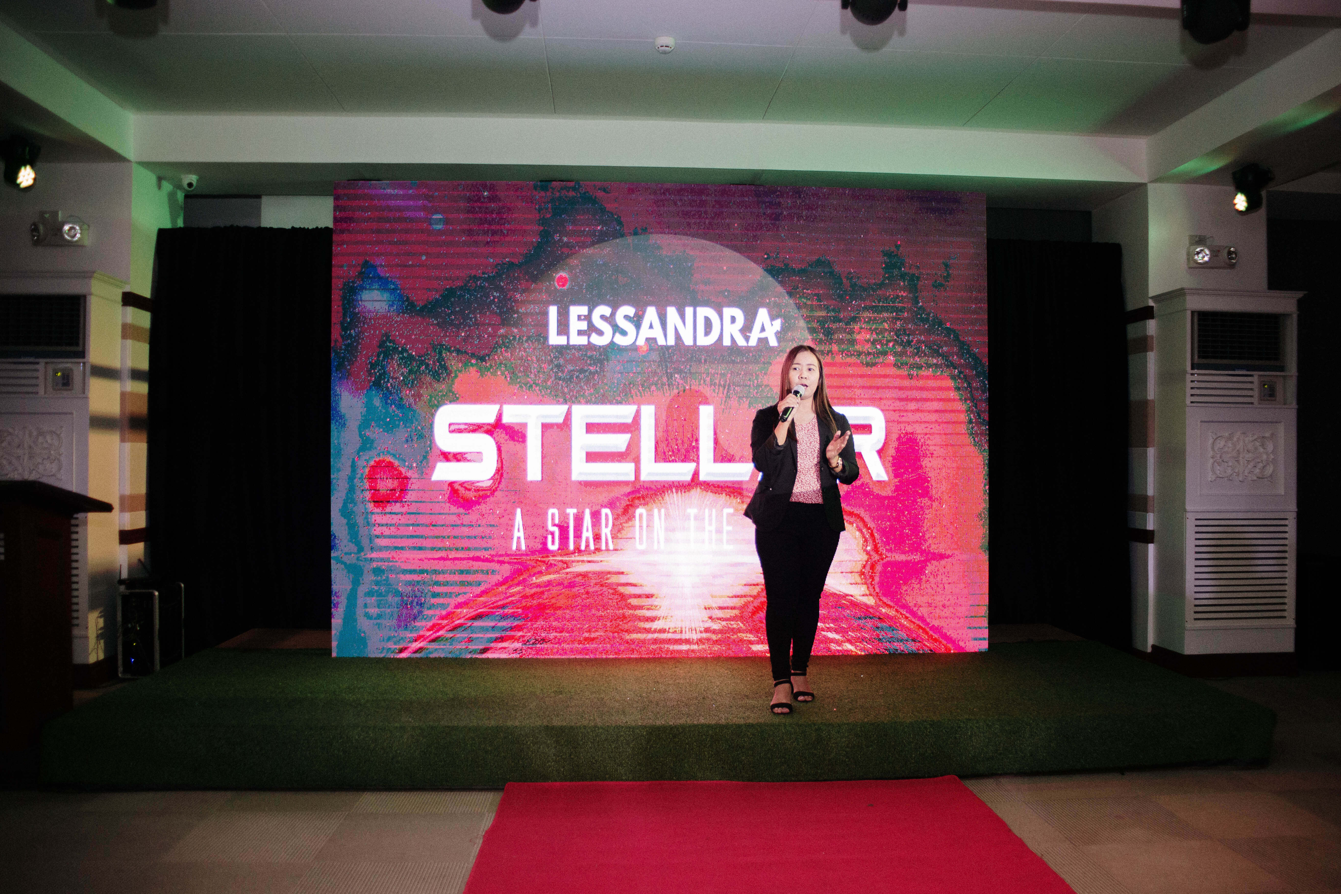 Marketing Head on stage during lessandra stellar