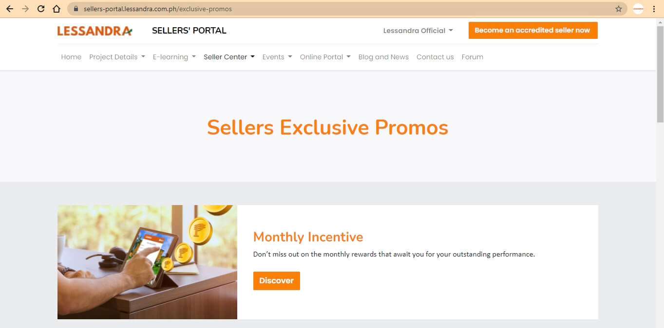 The Seller Center Exclusive Promos Section