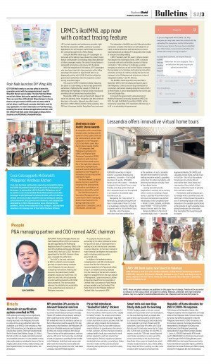 Manila Bulletin newpaper with Lessandra article